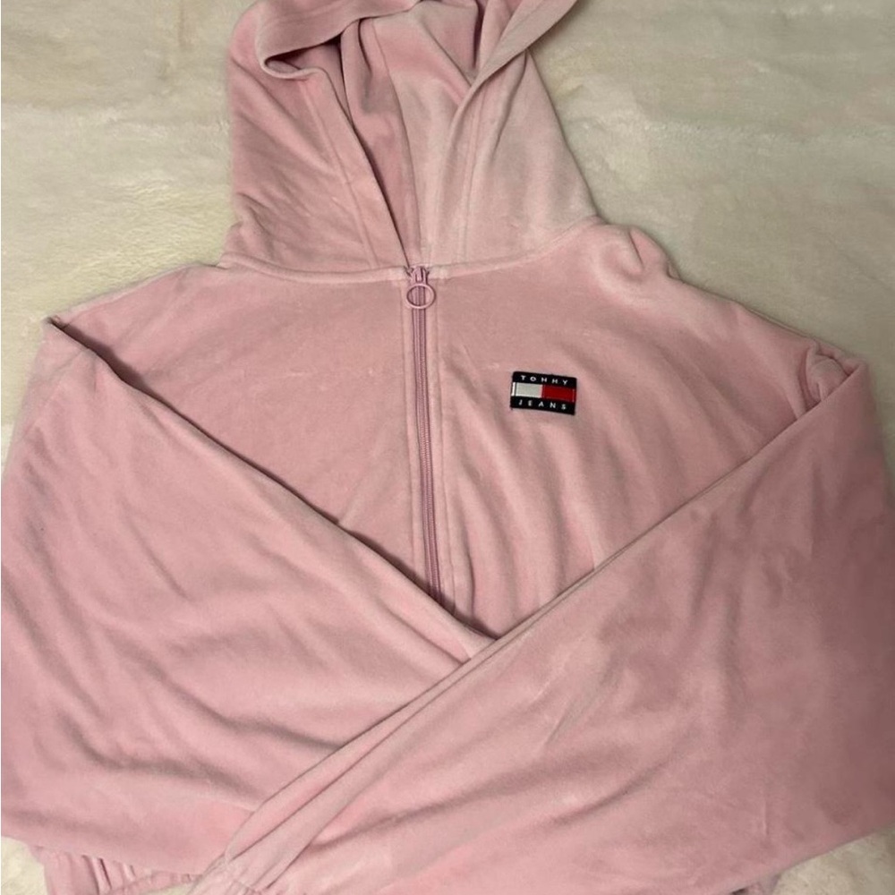 Tommy Hilfiger Light Pink Hoodie with Logo Patch